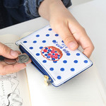 Blueberry - Rim zipper flat card case holder