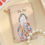I'm shy - Rim zipper flat card case holder