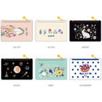 Rim zipper flat card case holder