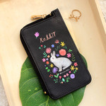 Rabbit - Rim pattern coner zipper card case 