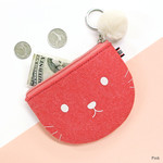 Indigo The Basic portable felt coin zipper pouch case ver.5