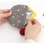 Indigo The Basic portable felt coin zipper pouch case ver.5