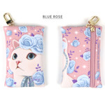 Blue rose - Choo Choo cat card case holder