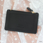Black - With Alice Think about w zip up flat card case 