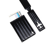 Black - Fenice Airplane enamel RFID blocking small passport cover 
