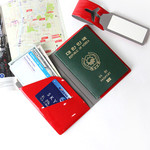 Red - Fenice Airplane enamel RFID blocking small passport cover 