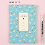Mint sheep - Colorful pattern medium soft lined notebook 