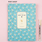 Mint sheep - Colorful pattern xlarge soft lined notebook 