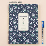 Blooming navy - Colorful pattern xlarge soft lined notebook 