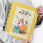 Yellow - Monster A4 size clear pocket file holder