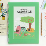 Green - Monster A4 size clear pocket file holder