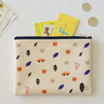 Ivory - In the zoo slim zippered pocket pouch