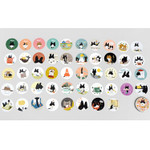 Anchovy circle sticker set with tin case
