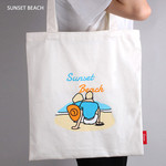 Lazy holiday sunset beach eco tote bag