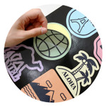 Detail of Modern PVC water resistant point sticker