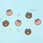 Line friends RFID blocking passport case with leather sticker