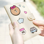 Choco - Line friends RFID blocking passport case with leather sticker