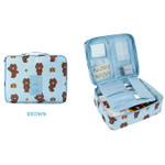 Brown - travel mesh multi large pouch bag packing organizer