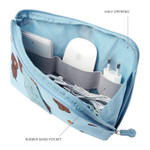 Line friends half zip around large cable pouch 