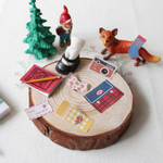 Retro miniature stickers styled with cute figurines