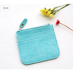 Blue - Simple flat pocket card case holder