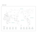 World map - Mellow pattern undated weekly diary