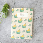 Yellow - 2018 Licoco flower pattern small dated weekly diary