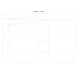 Weekly plan - Agenda undated weekly diary planner