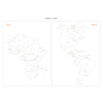 World map - Agenda undated weekly diary planner