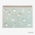 Fox terrier - 2018 Spiral D dated monthly planner