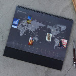 World map - 2018 Bon Bon spiral bound large desk calendar 