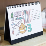 2018 Molang illustration spiral bound medium desk calendar
