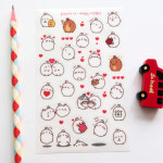 Molang cute deco transparent clear sticker set ver5 