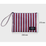 Size - ICONIC Plain cotton flat zipper large pouch with strap