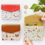 Indigo Willow story pattern bifold wallet with coin pocket