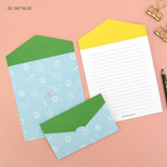 Sky blue -  Second Mansion Folding pattern letter paper