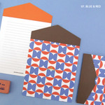 Blue & red - Second Mansion Folding pattern letter paper