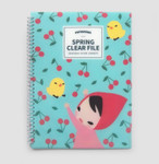 Mint - Spring pattern clear pockets document file holder