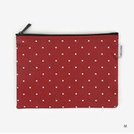 Medium - Laminated cotton fabric zipper pouch - Red window