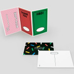 Message and pattern perforated postcard book 
