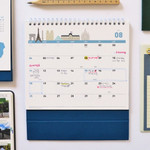 2019 World trip illustration spiral bound desk calendar