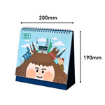 Size - 2019 World trip illustration spiral bound desk calendar