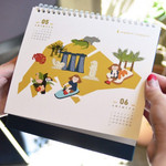 2019 World trip illustration spiral bound desk calendar