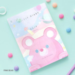 Pink bear - 2019 Lively illustration dated weekly diary