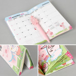 Detail of 2019 Hello pig dated monthly planner agenda