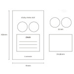 Size - Dash and Dot Dots and check memo notes sticky notepad