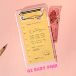 Baby pink - Jam medium clipboard with pen holder ver2