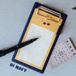 Navy - Jam medium clipboard with pen holder ver2
