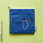 Dailylike Embroidery rectangle fabric zipper pouch - Drawing 1