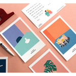 CommaB analog and modern illustration postcard 